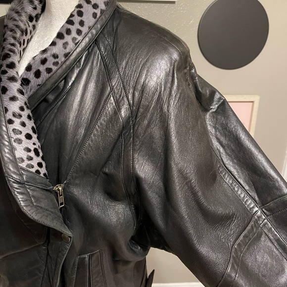 Marc Buchanan for Tannery West Vintage Leather and Fur Wide Collar Style Jacket - Picture 6 of 16